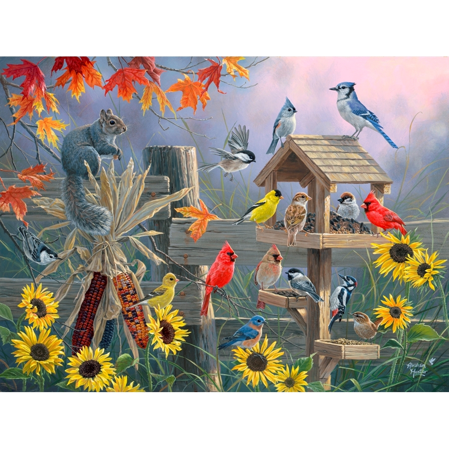 Autumn Gathering by Abraham Hunter Framed 18x24 canvas - Ashley's