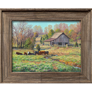 A Neighboring Farm 12x16 Mini by Abraham Hunter